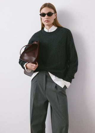 Pleated Mid-Rise Trousers with Pockets