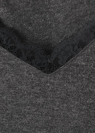 Camiseta de Punto con Detalle Encaje