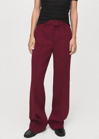 Pantalón Recto Talle Medio con Bolsillos