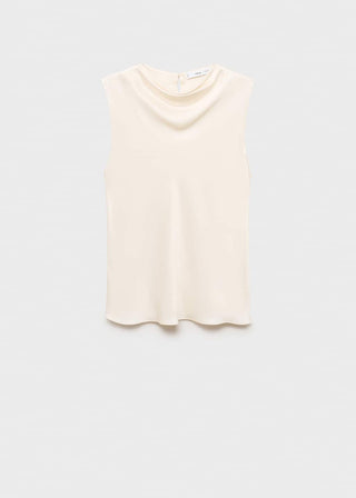Blusa Satinada Cuello Drapeado
