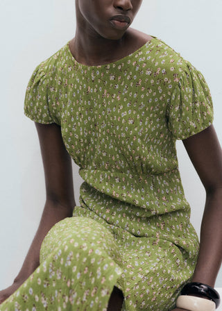 Vestido con Abertura Estampado Floral