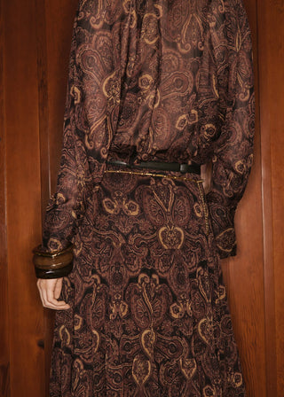 Blusa Manga Larga con Estampado Paisley