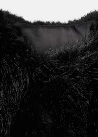 Chaqueta Crop Efecto Pelo