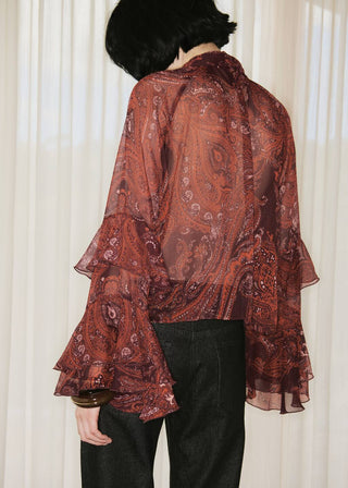 Blusa Manga Larga con Estampado Paisley