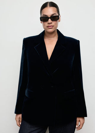 Chaqueta Cruzada con Tejido Terciopelo