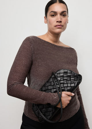 Camiseta Cuello Barco con Brillos