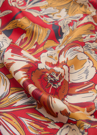 Floral Print Satin Scarf