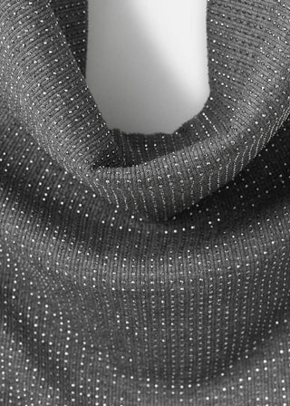 Blusa Drapeada con Detalle Diamantes