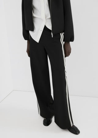 Pantalón con Cintura Elástica de Rayas Combinadas