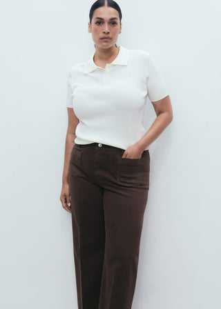 Jeans Wide Leg Talle Alto con Bolsillos