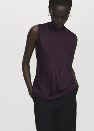 Blusa Satinada Cuello Drapeado