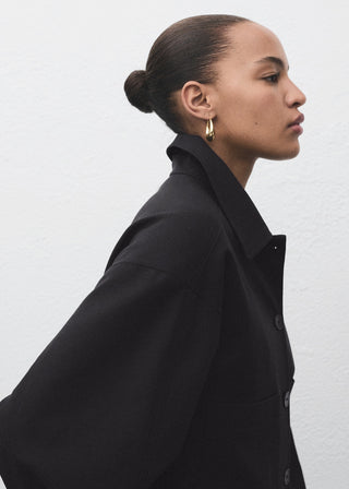 Chaqueta Crop con Bolsillos Delanteros