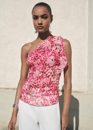 Blusa Asimétrica con Estampado