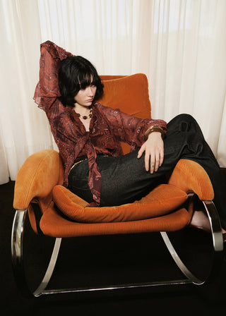 Blusa Manga Larga con Estampado Paisley