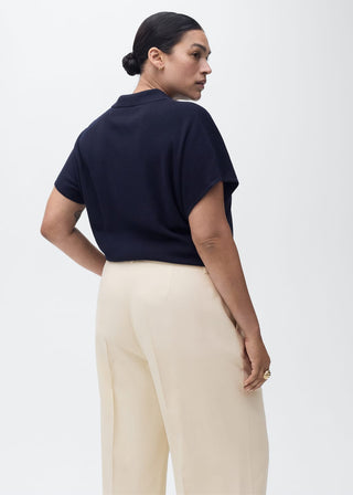 Pantalón Recto Talle Medio con Bolsillos