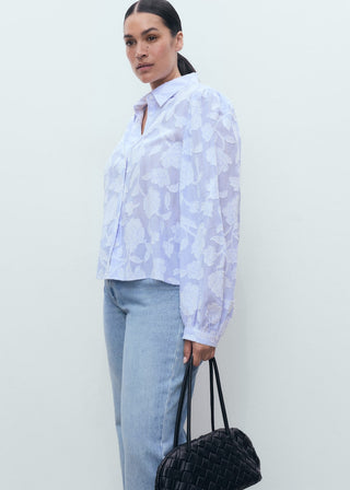 Camisa Manga Larga con Detalles Bordados