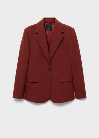 Blazer Recta con Solapa y Bolsillos