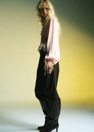 Blusa Manga Larga con Escote Pico