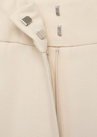 Pantalón Recto Talle Medio con Bolsillos