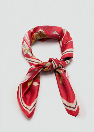 Floral Print Satin Scarf