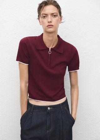 Sudadera Cuello Polo con Cremallera