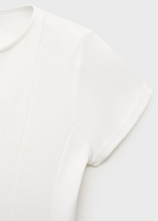 Camiseta Corte Peplum de Algodón