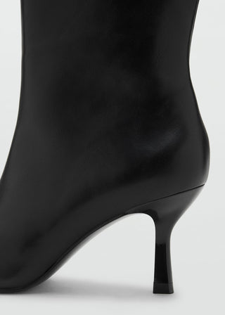 Bota Alta Efecto Piel con Tacón