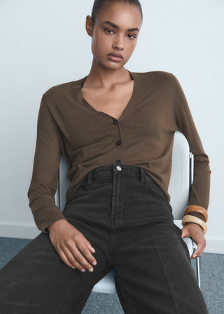 Jeans Wide Leg Talle Alto con Bolsillos