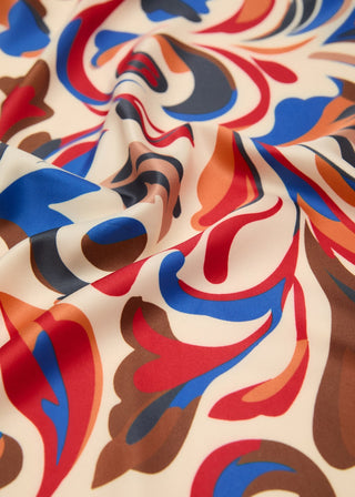 Pañuelo Satinado con Estampado Abstracto
