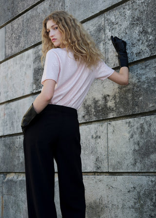 Sudadera Manga Corta con Lentejuelas