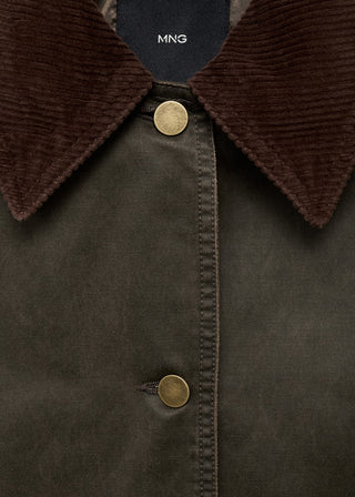 Chaqueta Denim con Cuello de Pana