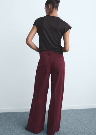 Jeans Wide Leg Talle Alto con Bolsillos