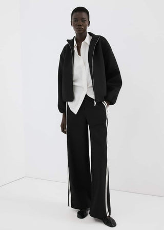 Pantalón con Cintura Elástica de Rayas Combinadas