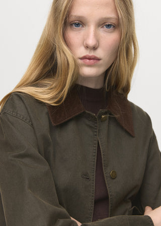 Chaqueta Denim con Cuello de Pana