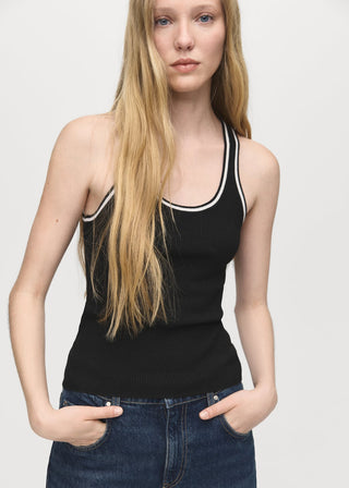 Camiseta de Punto con Detalles en Contraste