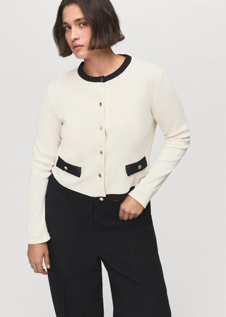 Cárdigan con Detalle en Contraste