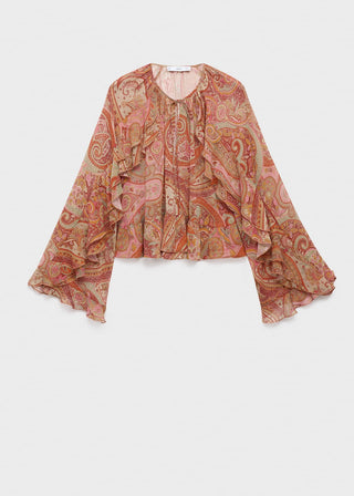 Blusa Manga con Volantes Estampado Floral
