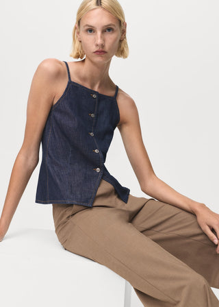 Blusa Denim con Detalle de Botones