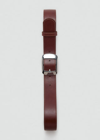 Cinturón con Hebilla Cuadrada Efecto Piel