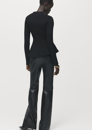 Sudadera Peplum Cuello Redondo