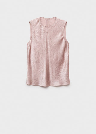 Blusa Satinada con Efecto Arrugado