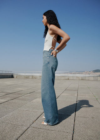 Jeans Corte Recto Talle Medio