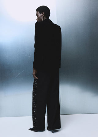 Jeans Talle Medio con Detalle Tachuelas