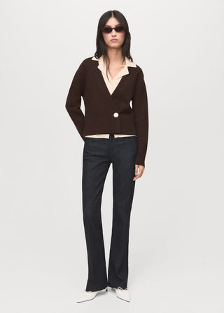 Cárdigan Cruzado con Botón Joya