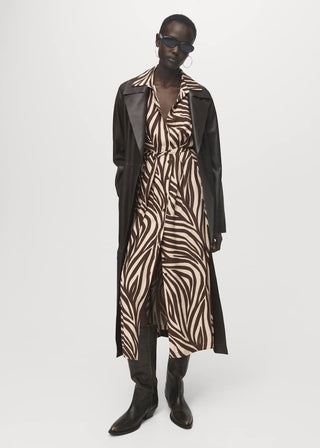 Vestido Camisero con Estampado Animal Print