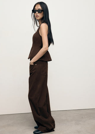 Jeans Barrel Talle Medio con Bolsillos