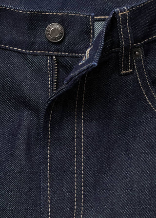 Jeans Barrel Talle Alto con Bolsillos