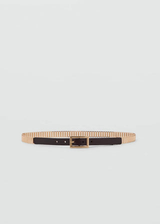 Cinturón con Diseño Metálico de Piel