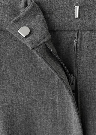 Pleated Mid-Rise Trousers with Pockets