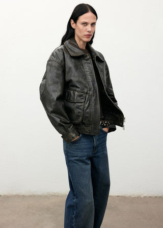 Jeans Barrel Talle Medio con Bolsillos